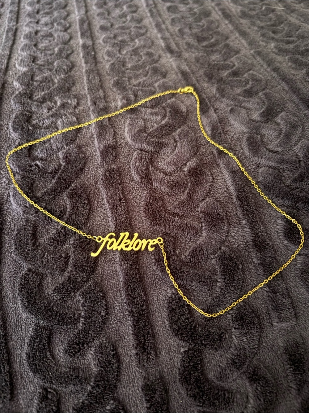 T.S. Gold "folklore" Script Necklace - Women's Jewelry - Picture 3 of 5